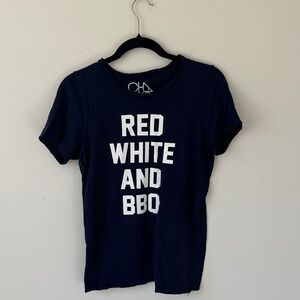 Navy T-Shirt - Red White and BBQ